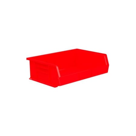 Akro-Mils Hang & Stack Storage Bin, Plastic, Red, 6 PK 30255 RED